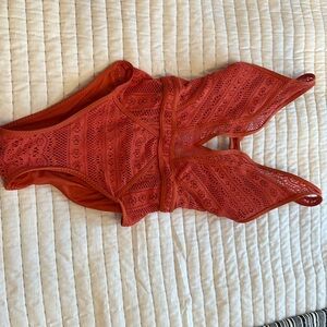 Becca by Rebecca Virtue- Orange Knit- XS one piece